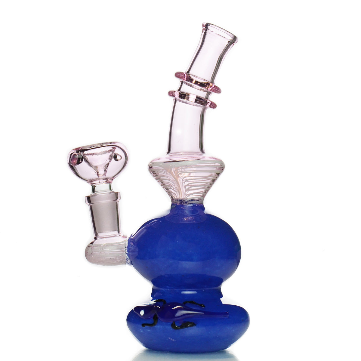7" Color Frit Glass Water Pipe with 14mm Male Bowl
