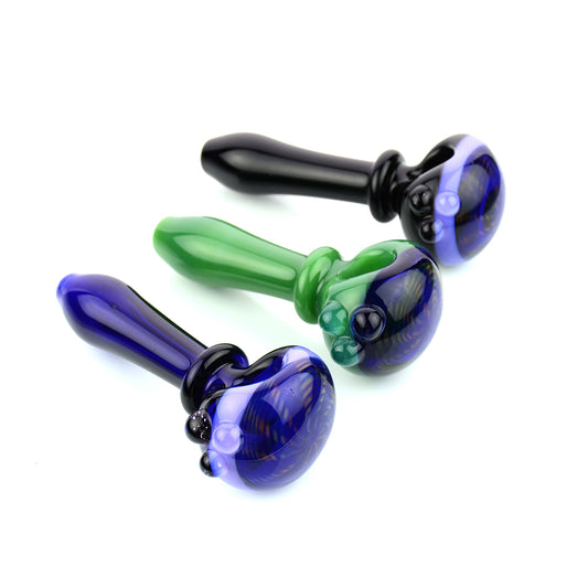 4.5" Hand Pipe American Tube Glass Fancy Head Design