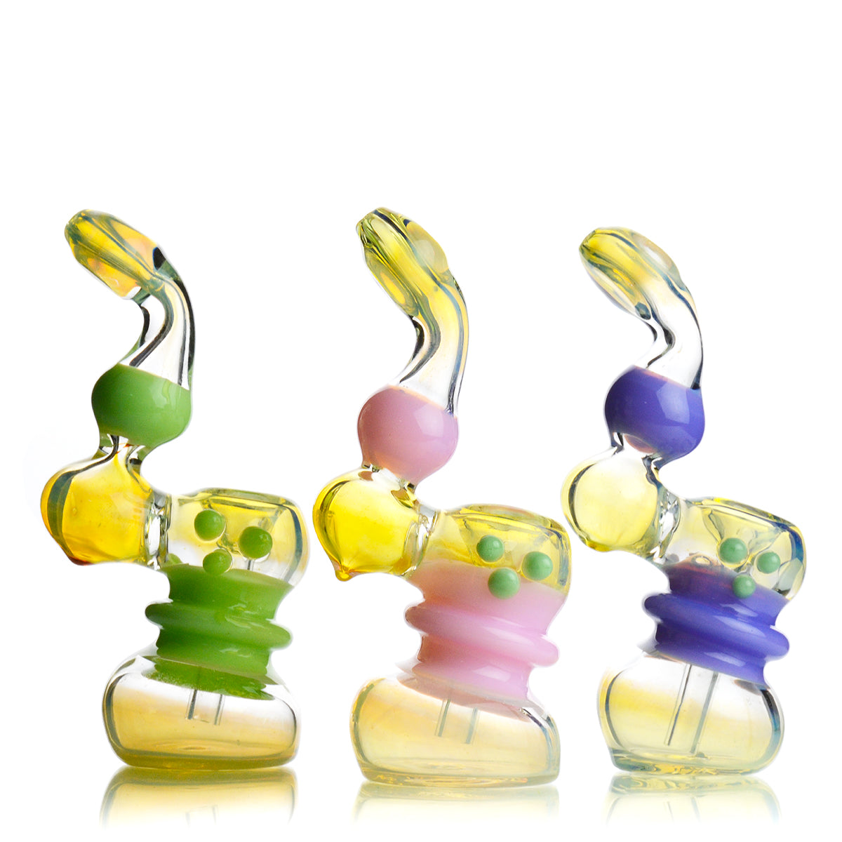 4.5" Mini Bubbler Fume Glass with Slime Color Tube Approx 120 Grams - LA Wholesale Kings