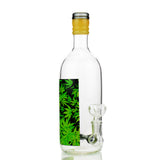 5" Shot Bottle Green Weed Sticker with 14mm Male Bowl - LA Wholesale Kings