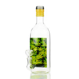 5" Shot Bottle Green Weed Sticker with 14mm Male Bowl - LA Wholesale Kings