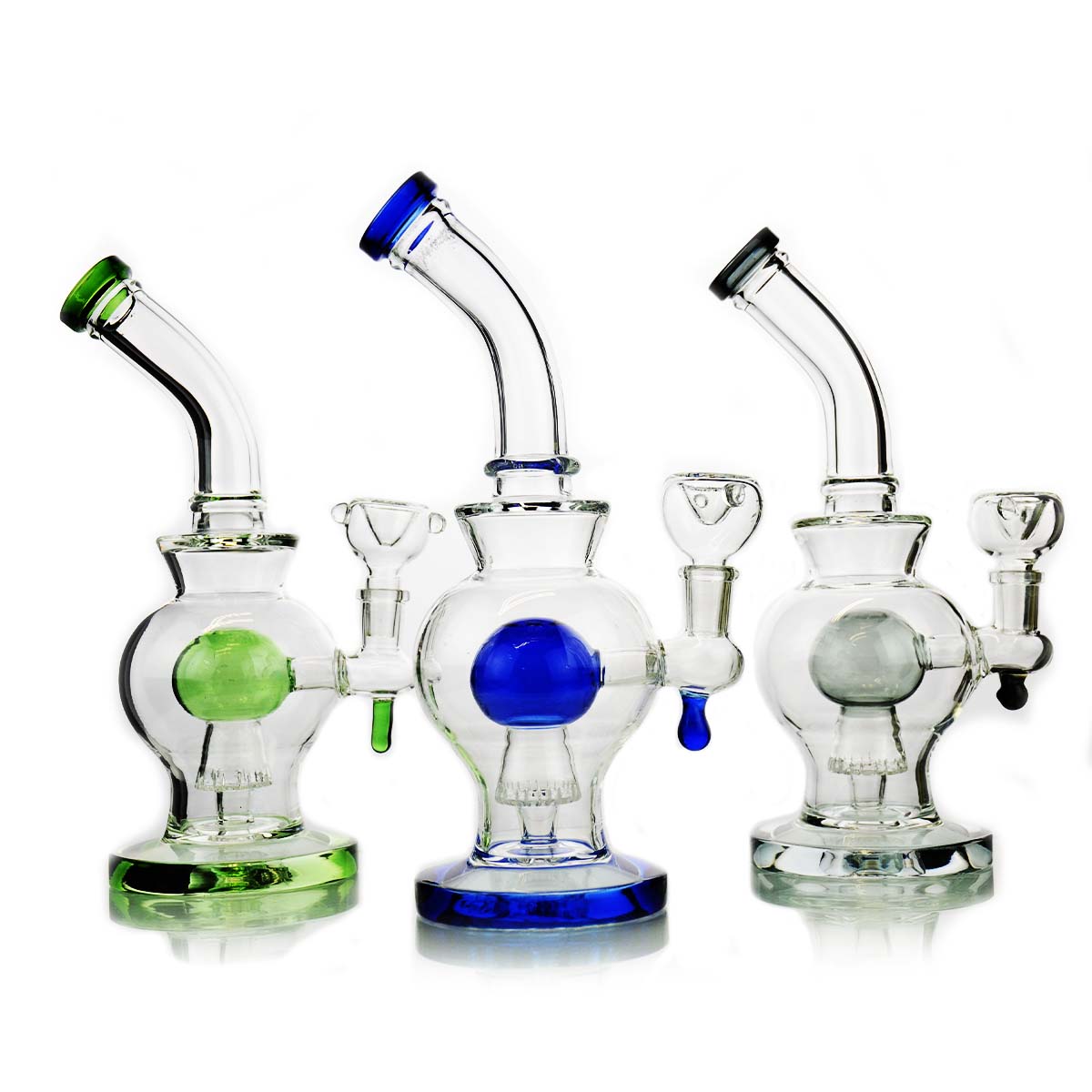 10" Double Dome Bong with Shower 14mm Male Bowl Included - LA Wholesale Kings