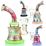 6" Water Pipe Slime Color Abstract Art with 14mm Male Bowl - LA Wholesale Kings