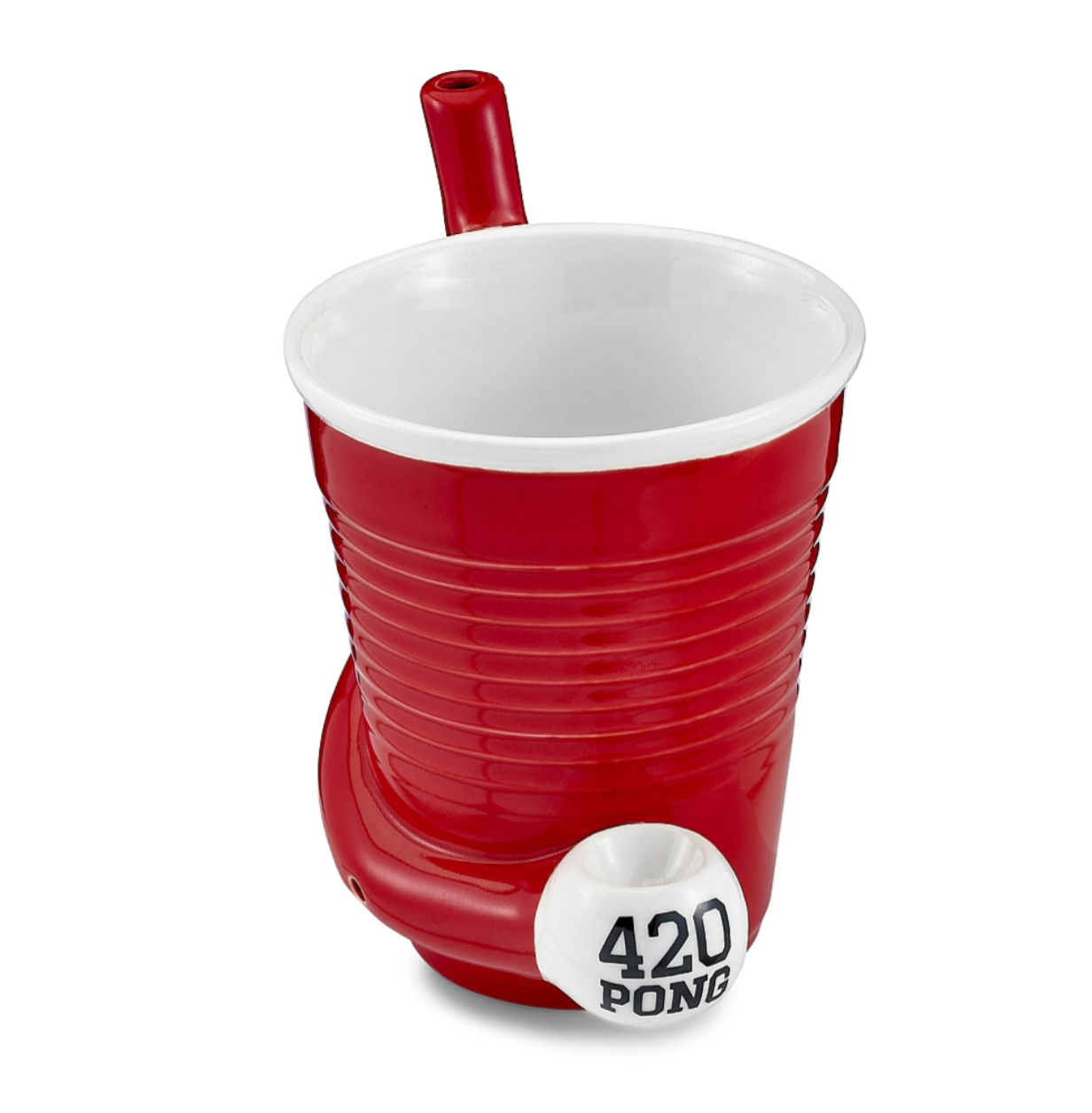Ceramic Beer Pong Pipe Cup