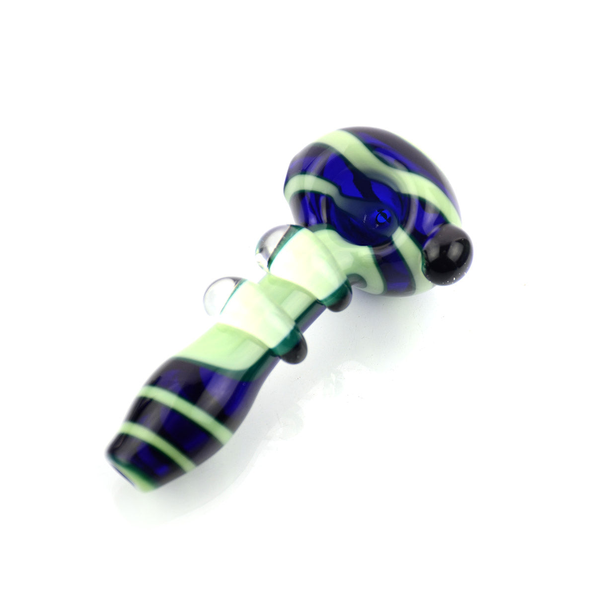 4" Hand Pipe American Color Tube with Knockers and Swirling Art