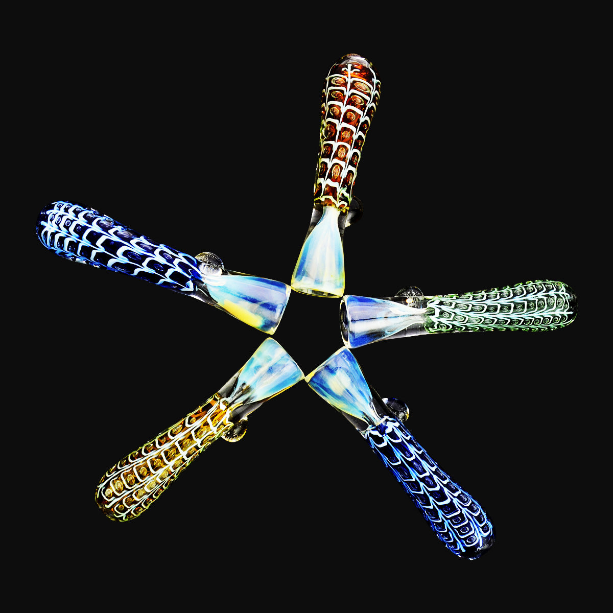 3.5" Chillum Quilted Art Double Glass One Hitter - LA Wholesale Kings
