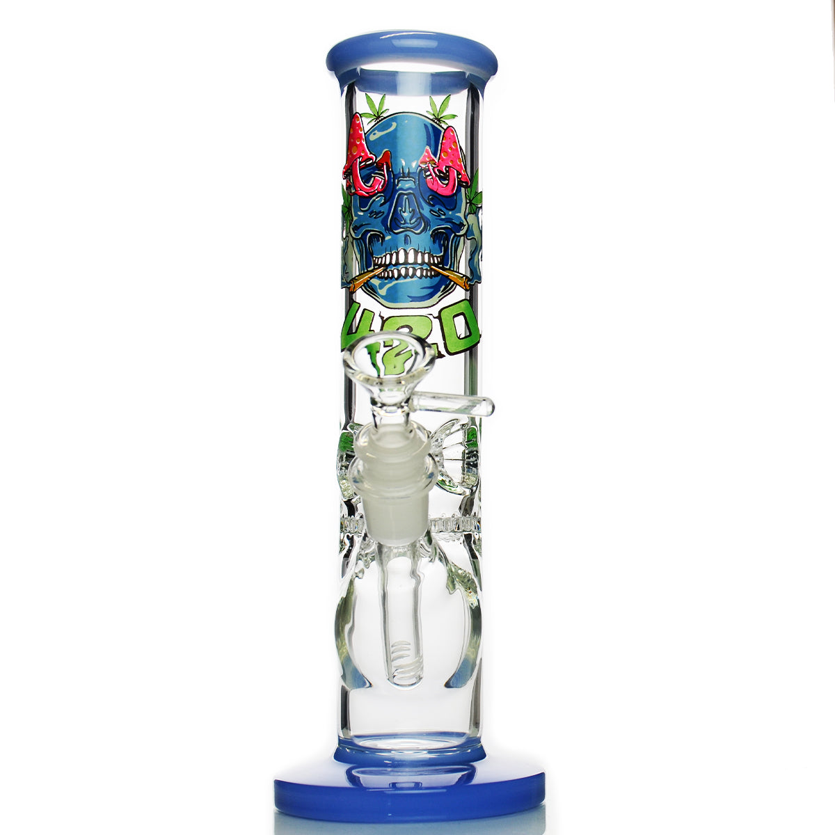 10" 420 Skull Water Pipe with Honeycomb Perc and 14mm Male Bowl