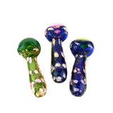 4" Blue Bubbler Strap Hand Pipe With Slime Head