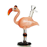 8" Flamingo Water Pipe with Glass Frit and 14mm Male Bowl