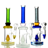 10" Water Pipe Pyramid Perc with 14mm Male Bowl - LA Wholesale Kings