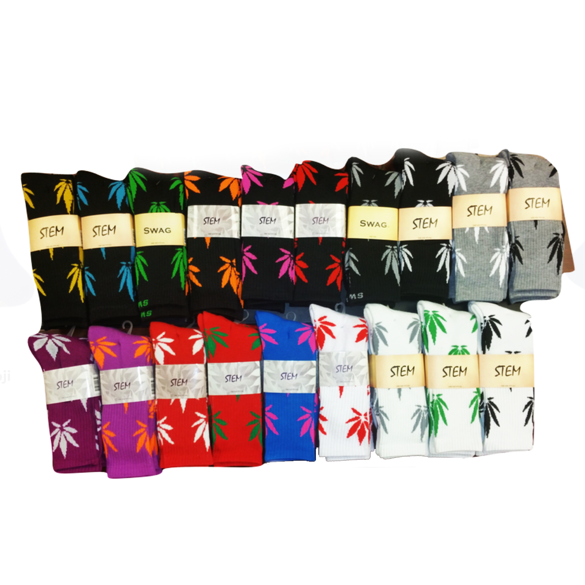 One Dozen (12 Pieces) Mix Colors Stem Socks One Size Fits All