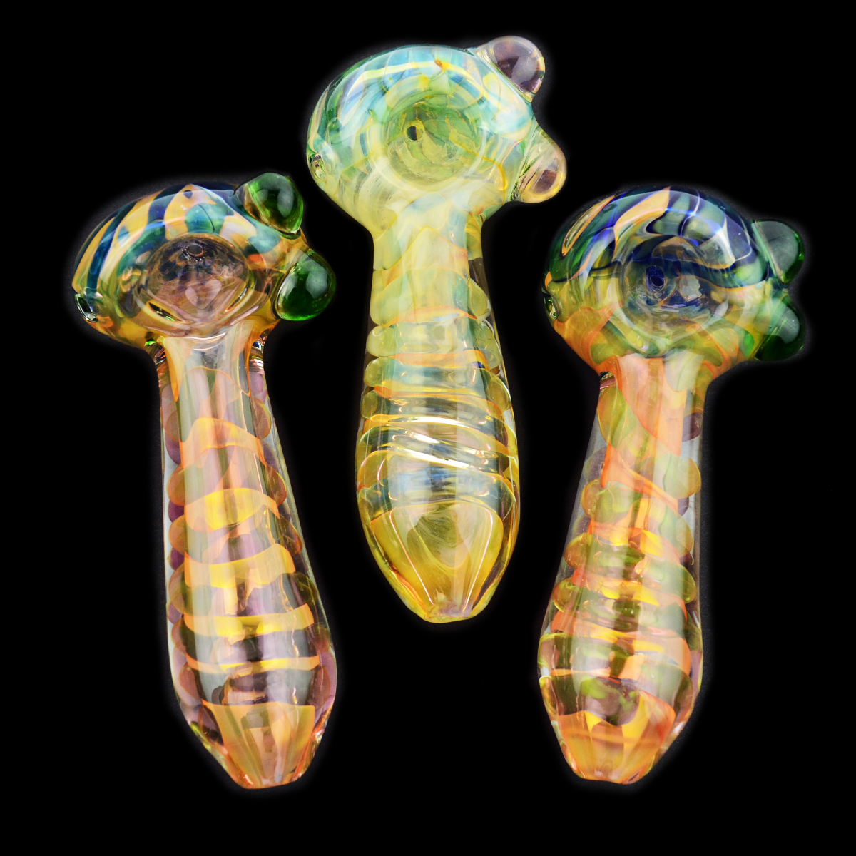 4.5" Gold Fume Swirling Glass Art Approx 155g - LA Wholesale Kings