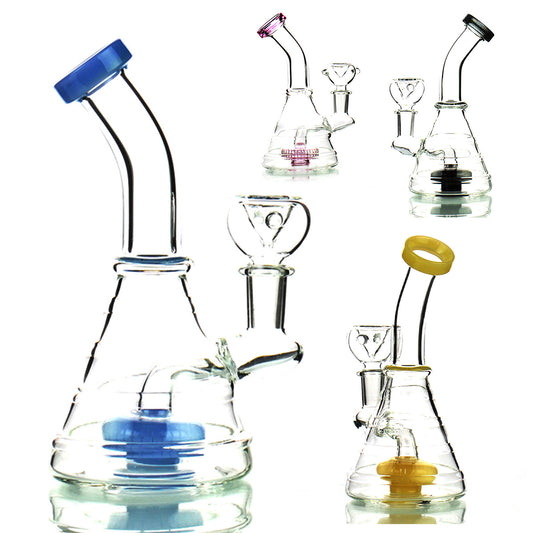 6" Bong Ring Body Conical with Round Perc and 14mm Male Bowls - LA Wholesale Kings