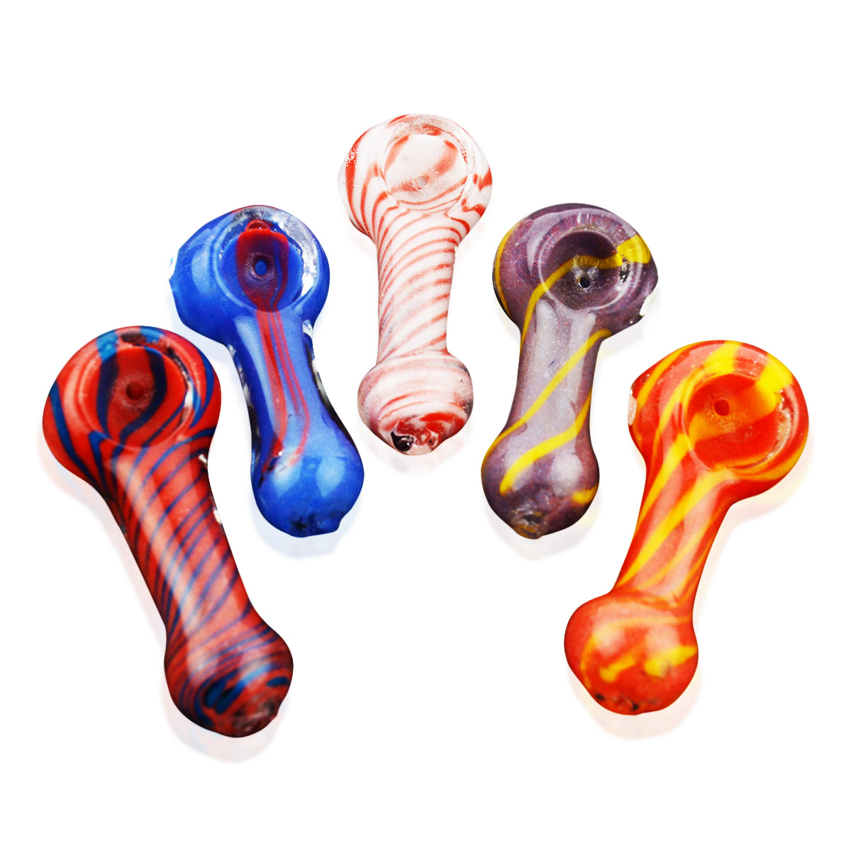 2.5" Frit Hand Pipe with Lines - LA Wholesale Kings