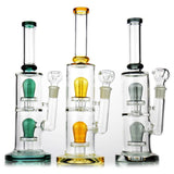 14” Water Pipe Double Dome Shower 18mm Male Bowl Included Approx 540 Grams - LA Wholesale Kings