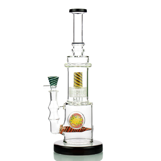 12" Reversal Art with -Line Perc and Matrix Shower, Reversal 14mm Male Bowl