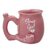 4" Ceramic Pink Stoner Girl Mug Hand Pipe - LA Wholesale Kings