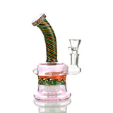 7" Reversal Art Bong Rig with Color Tube Glass and 14mm Male Bowl
