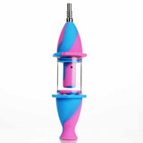 8" Silicone Nector Collector Colorful design with Perc and Titanium Nail - LA Wholesale Kings