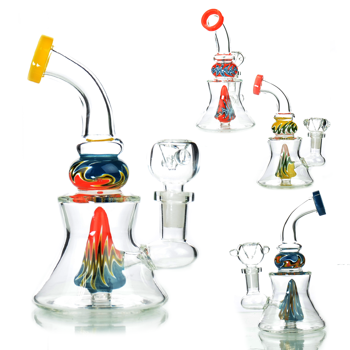 6" American Color Sticker Bong with 14mm Male Bowl - LA Wholesale Kings