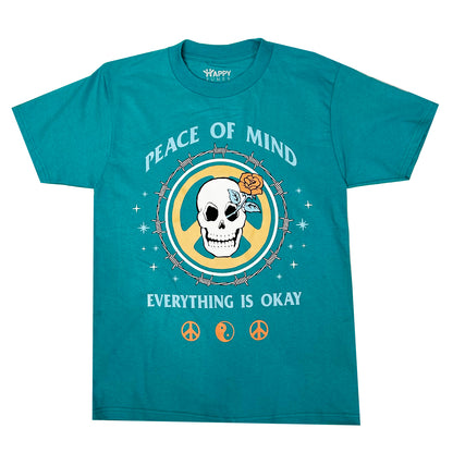 Peace of Mind Teal Short Sleeve T-Shirt 100% Cotton- Pack of 6 Units  1S, 2M, 2L, 1XL