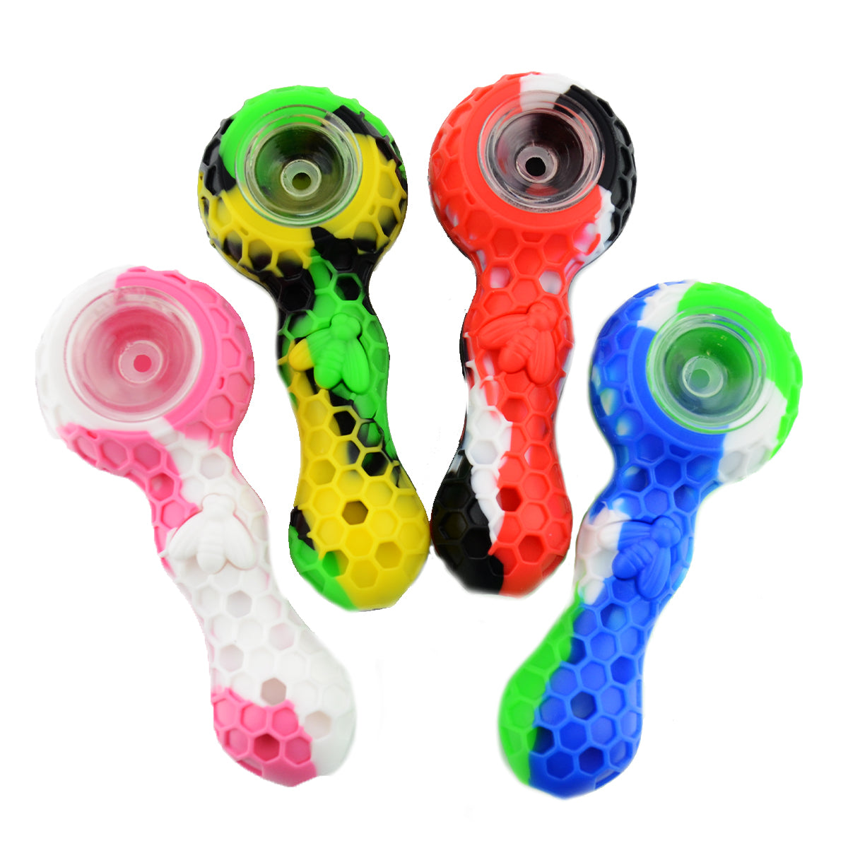 4" Silicone Hand Pipe with Jar and Dab Stick - LA Wholesale Kings